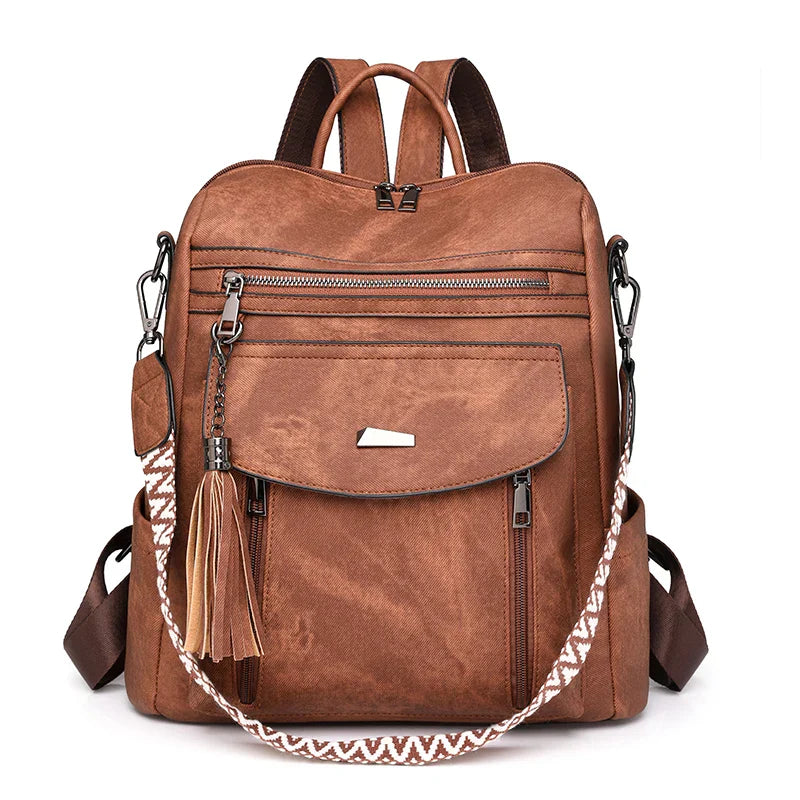 Bolsa Mochila Feminina de Couro